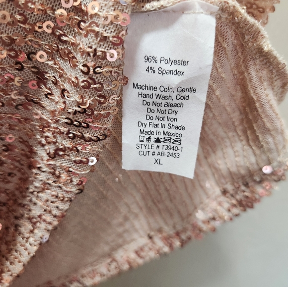 Women's Nude Sequin Tank Top - Picture 7 of 7